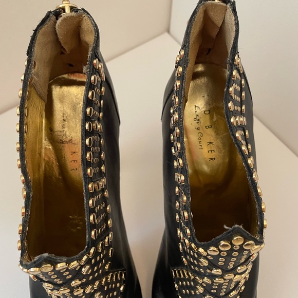 Ted Baker London Langley Court Gold studded Leather booties - Picture 8 of 8